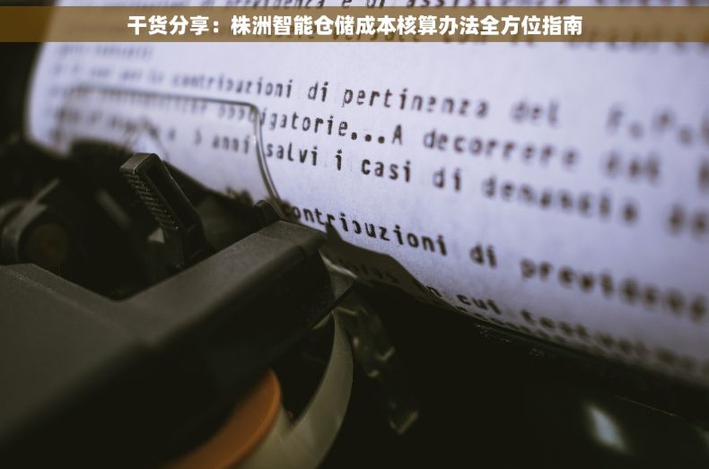 干货分享：株洲智能仓储成本核算办法全方位指南
