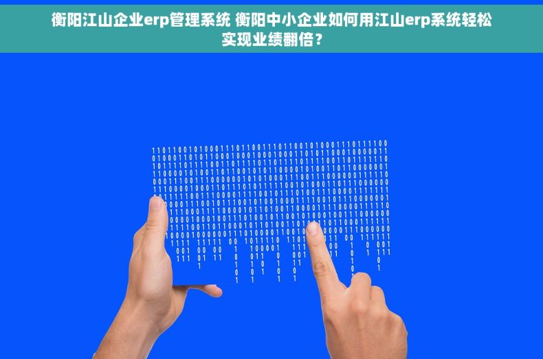 衡阳江山企业erp管理系统 衡阳中小企业如何用江山erp系统轻松实现业绩翻倍？