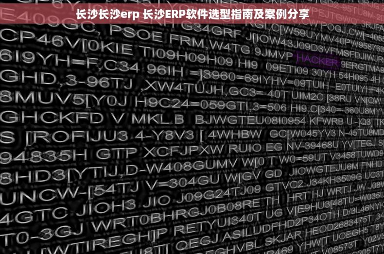 长沙长沙erp 长沙ERP软件选型指南及案例分享
