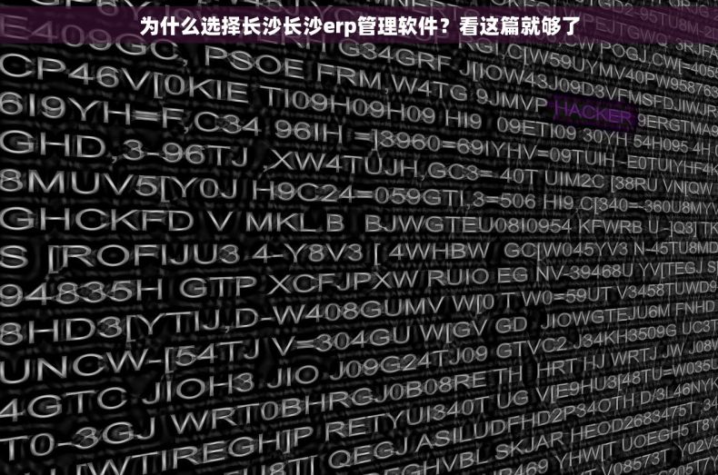 为什么选择长沙长沙erp管理软件？看这篇就够了