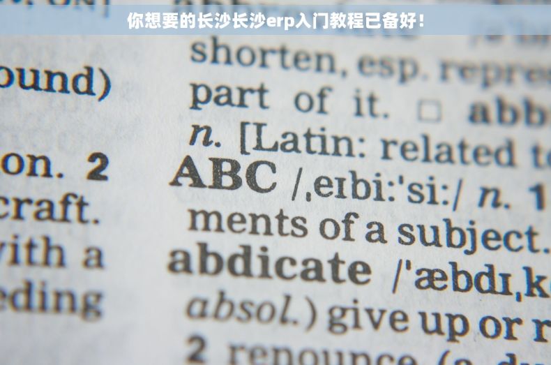 你想要的长沙长沙erp入门教程已备好！