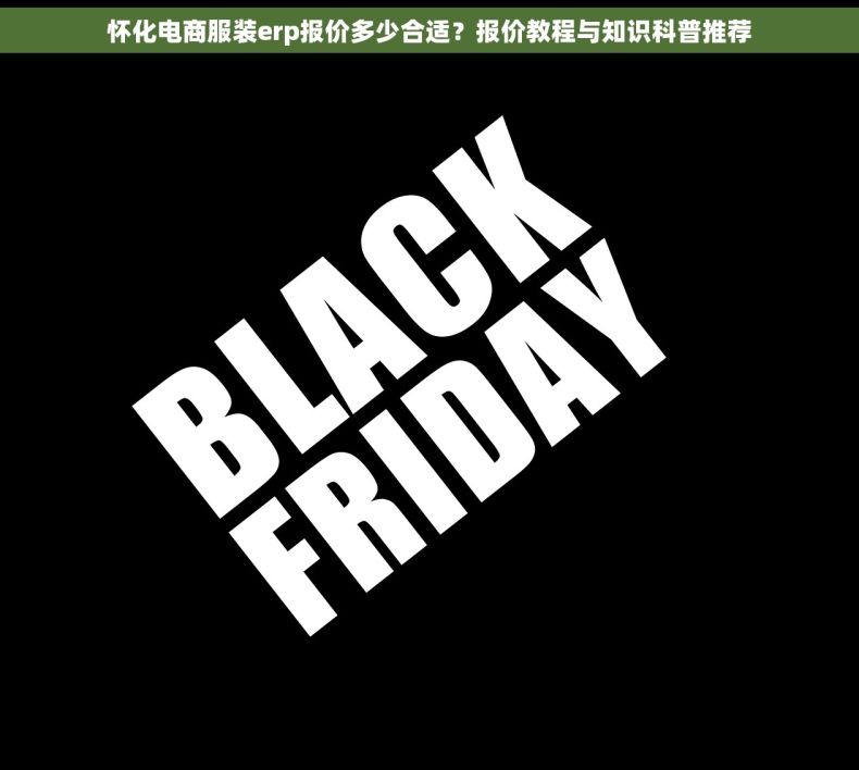怀化电商服装erp报价多少合适？报价教程与知识科普推荐