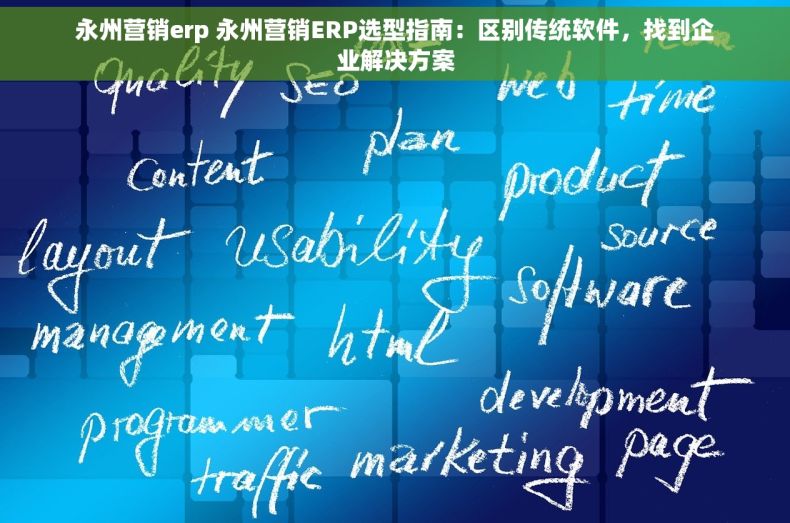 永州营销erp 永州营销ERP选型指南：区别传统软件，找到企业解决方案