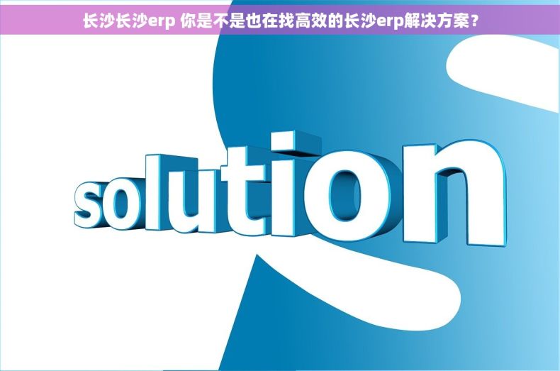 长沙长沙erp 你是不是也在找高效的长沙erp解决方案？