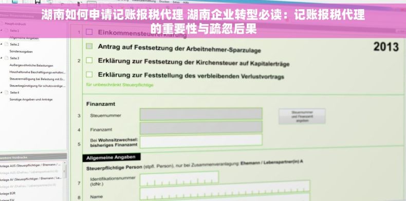 湖南如何申请记账报税代理 湖南企业转型必读：记账报税代理的重要性与疏忽后果