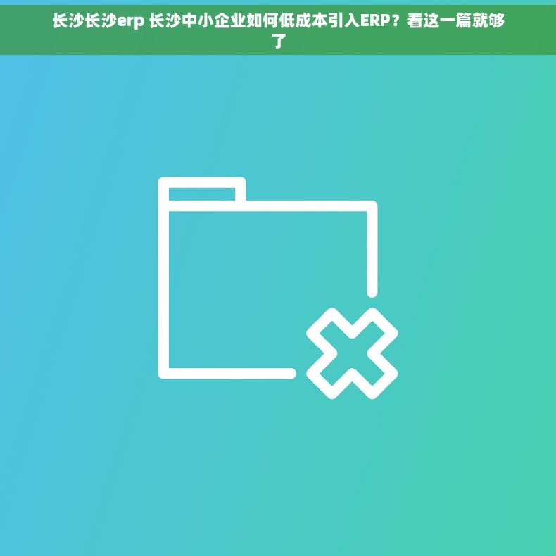 长沙长沙erp 长沙中小企业如何低成本引入ERP？看这一篇就够了