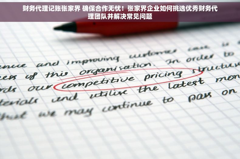 财务代理记账张家界 确保合作无忧！张家界企业如何挑选优秀财务代理团队并解决常见问题