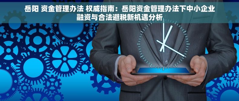 岳阳 资金管理办法 权威指南：岳阳资金管理办法下中小企业融资与合法避税新机遇分析