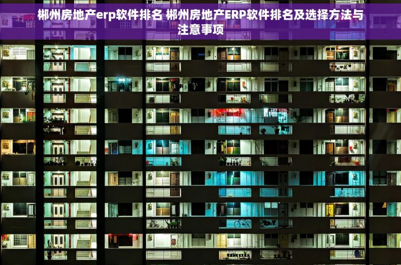 郴州房地产erp软件排名 郴州房地产ERP软件排名及选择方法与注意事项