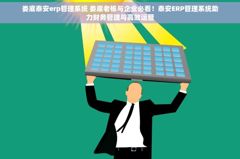 娄底泰安erp管理系统 娄底老板与企业必看！泰安ERP管理系统助力财务管理与高效运营