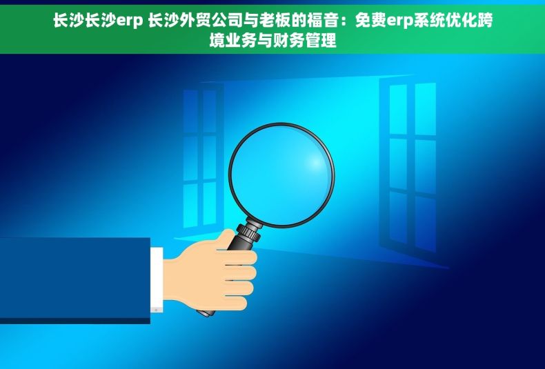 长沙长沙erp 长沙外贸公司与老板的福音：免费erp系统优化跨境业务与财务管理