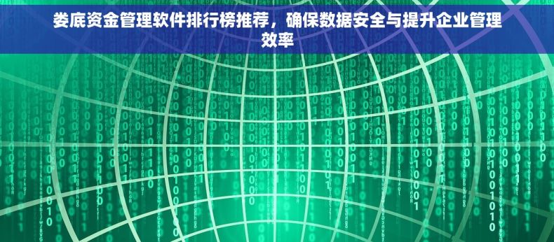 娄底资金管理软件排行榜推荐，确保数据安全与提升企业管理效率