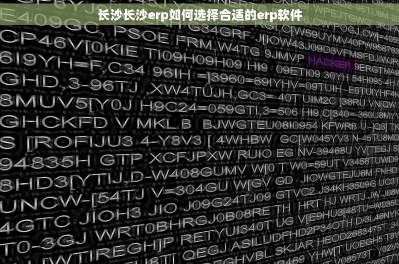 长沙长沙erp如何选择合适的erp软件