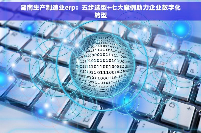 湖南生产制造业erp：五步选型+七大案例助力企业数字化转型
