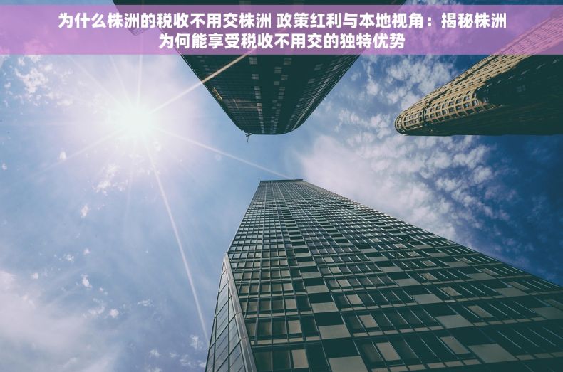 为什么株洲的税收不用交株洲 政策红利与本地视角：揭秘株洲为何能享受税收不用交的独特优势