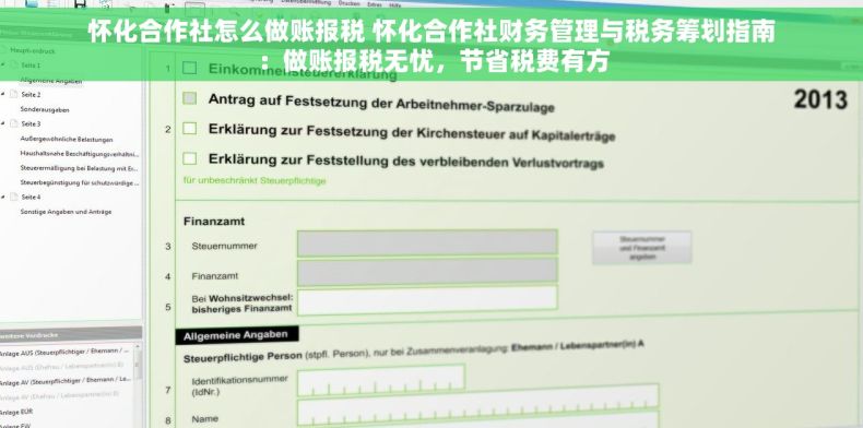 怀化合作社怎么做账报税 怀化合作社财务管理与税务筹划指南：做账报税无忧，节省税费有方