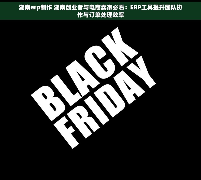 湖南erp制作 湖南创业者与电商卖家必看：ERP工具提升团队协作与订单处理效率