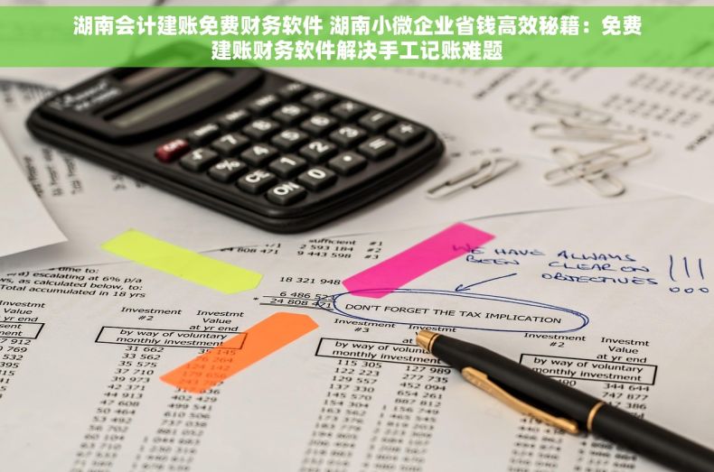 湖南会计建账免费财务软件 湖南小微企业省钱高效秘籍：免费建账财务软件解决手工记账难题