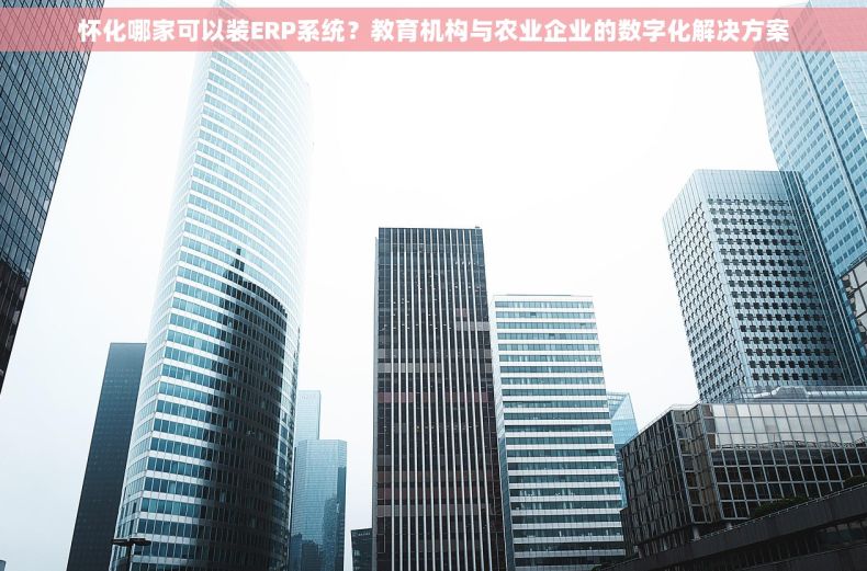 怀化哪家可以装ERP系统？教育机构与农业企业的数字化解决方案