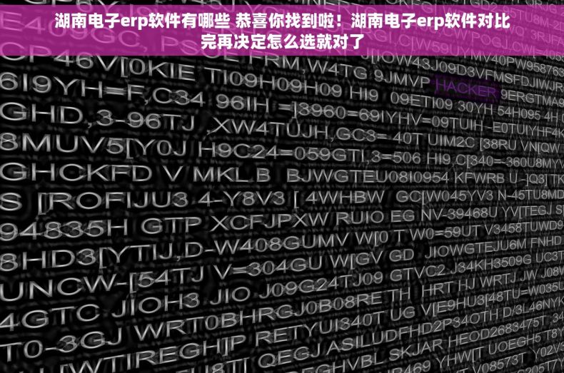 湖南电子erp软件有哪些 恭喜你找到啦！湖南电子erp软件对比完再决定怎么选就对了