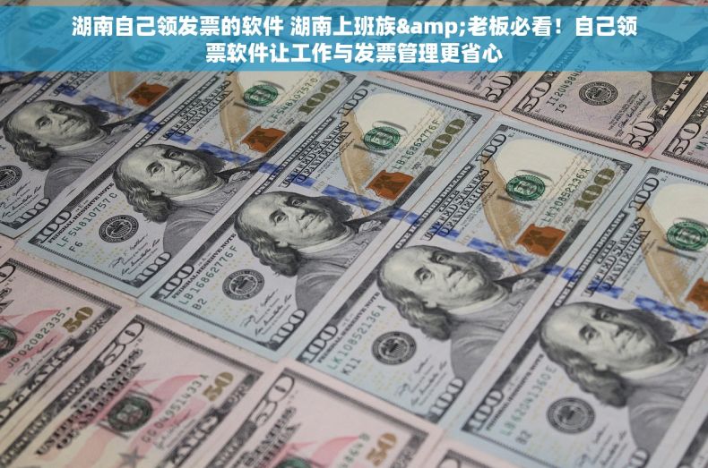 湖南自己领发票的软件 湖南上班族&老板必看！自己领票软件让工作与发票管理更省心