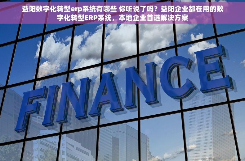 益阳数字化转型erp系统有哪些 你听说了吗？益阳企业都在用的数字化转型ERP系统，本地企业首选解决方案