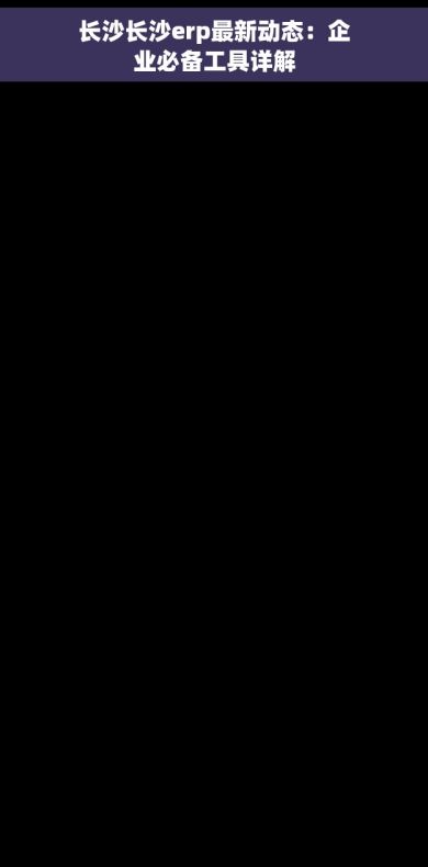 长沙长沙erp最新动态：企业必备工具详解