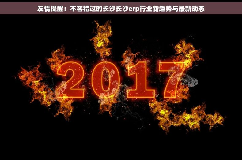 友情提醒：不容错过的长沙长沙erp行业新趋势与最新动态