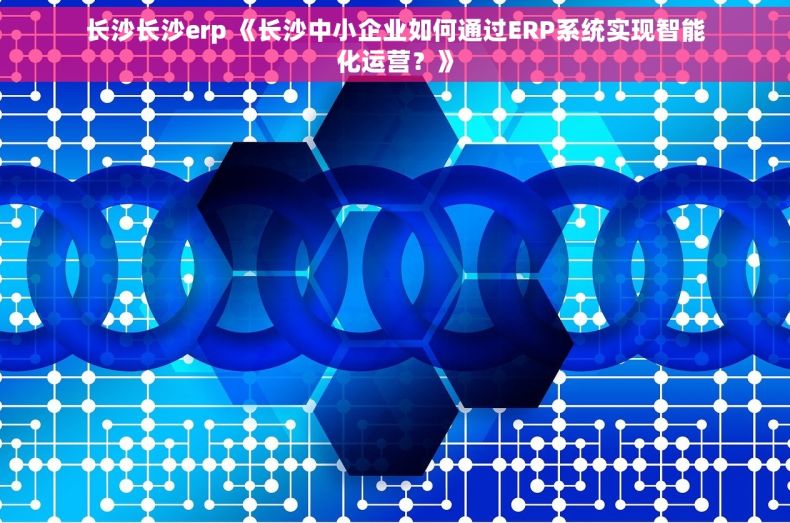 长沙长沙erp 《长沙中小企业如何通过ERP系统实现智能化运营？》