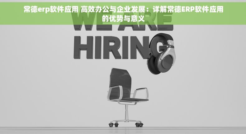 常德erp软件应用 高效办公与企业发展：详解常德ERP软件应用的优势与意义