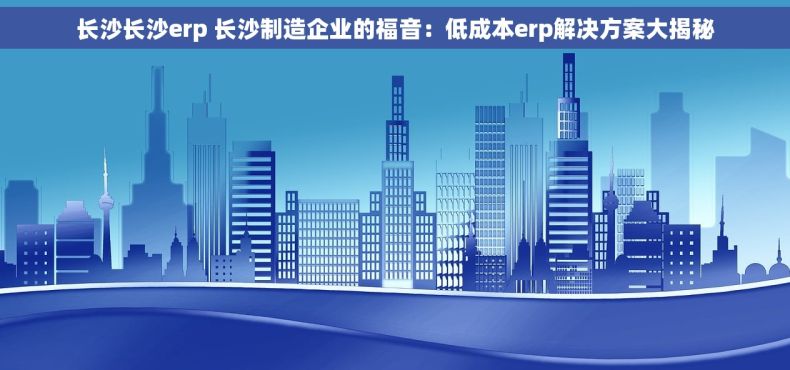 长沙长沙erp 长沙制造企业的福音：低成本erp解决方案大揭秘