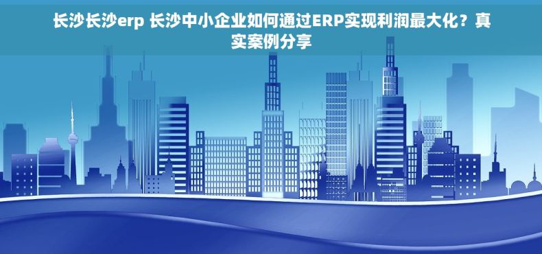 长沙长沙erp 长沙中小企业如何通过ERP实现利润最大化？真实案例分享