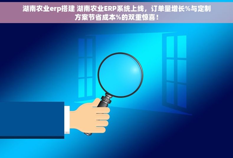 湖南农业erp搭建 湖南农业ERP系统上线，订单量增长%与定制方案节省成本%的双重惊喜！