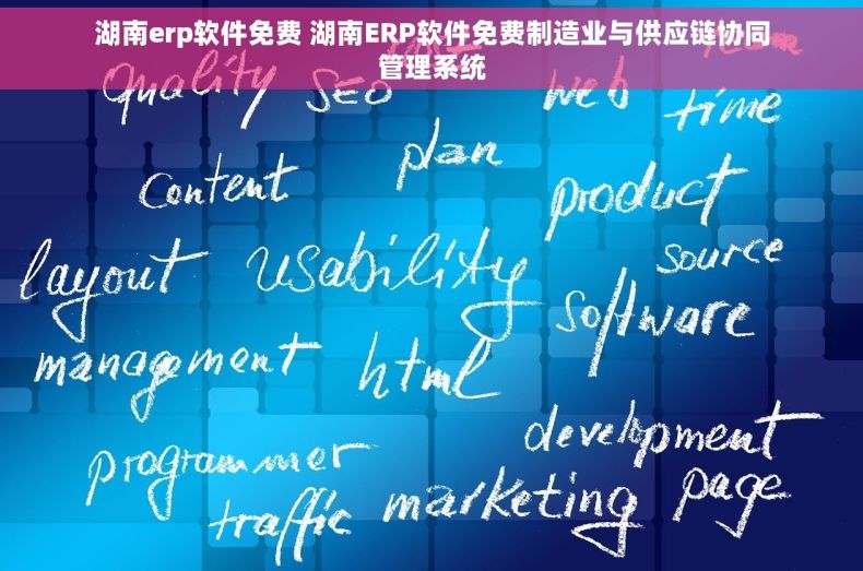 湖南erp软件免费 湖南ERP软件免费制造业与供应链协同管理系统
