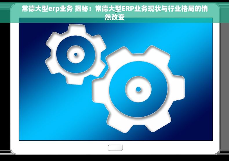 常德大型erp业务 揭秘：常德大型ERP业务现状与行业格局的悄然改变