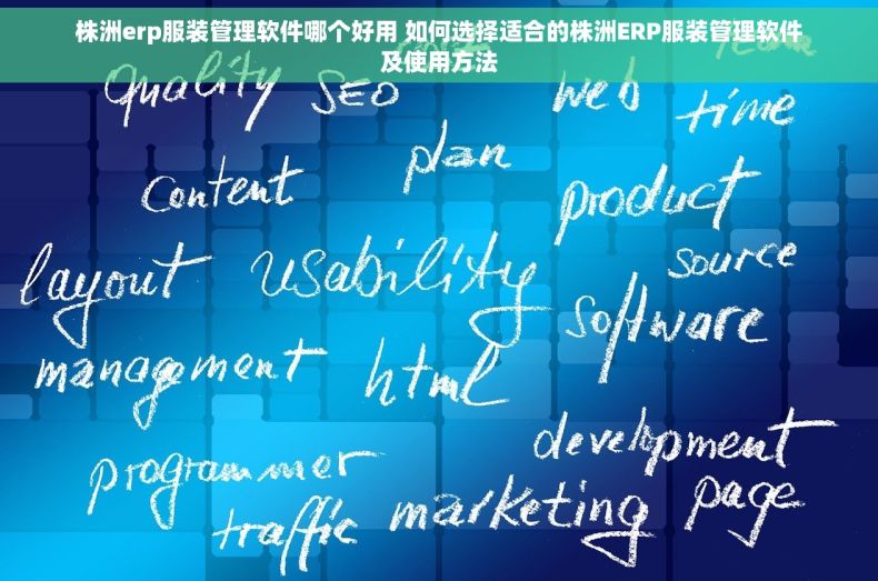 株洲erp服装管理软件哪个好用 如何选择适合的株洲ERP服装管理软件及使用方法