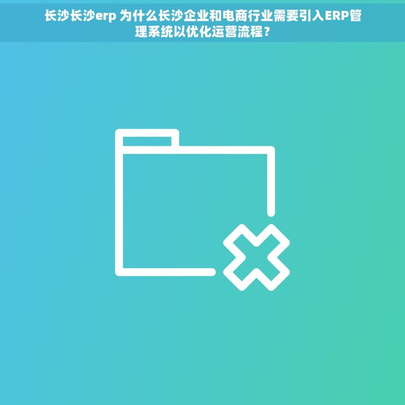 长沙长沙erp 为什么长沙企业和电商行业需要引入ERP管理系统以优化运营流程？