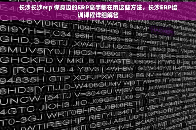 长沙长沙erp 你身边的ERP高手都在用这些方法，长沙ERP培训课程详细解答