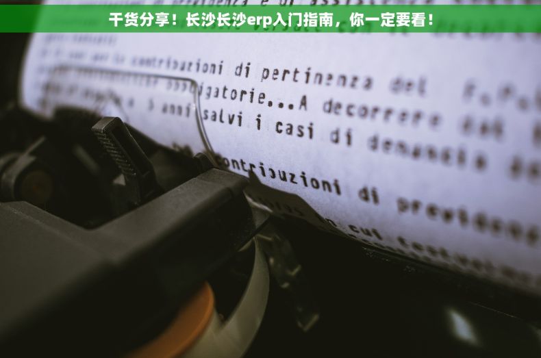 干货分享！长沙长沙erp入门指南，你一定要看！