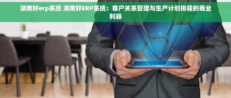 湖南好erp系统 湖南好ERP系统：客户关系管理与生产计划排程的商业利器
