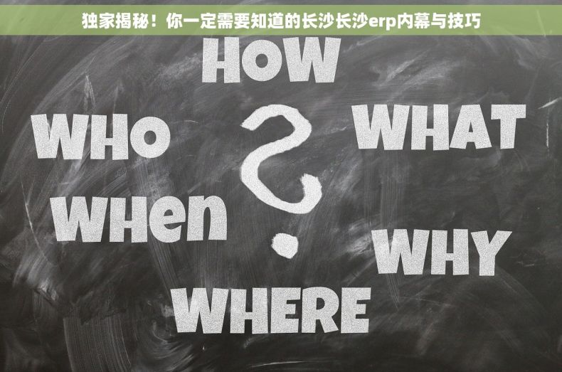 独家揭秘！你一定需要知道的长沙长沙erp内幕与技巧
