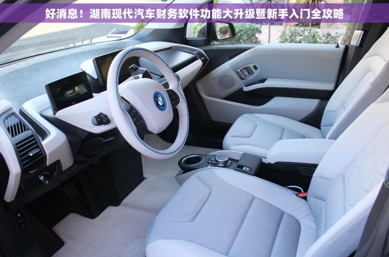 好消息！湖南现代汽车财务软件功能大升级暨新手入门全攻略