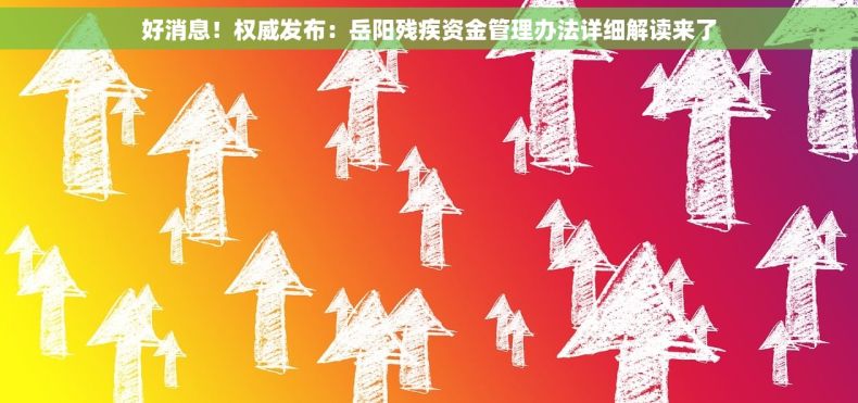 好消息！权威发布：岳阳残疾资金管理办法详细解读来了
