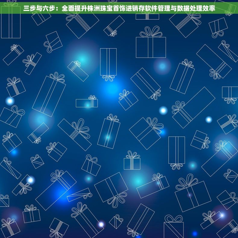 三步与六步：全面提升株洲珠宝首饰进销存软件管理与数据处理效率