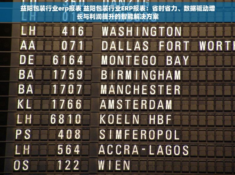 益阳包装行业erp报表 益阳包装行业ERP报表：省时省力、数据驱动增长与利润提升的智能解决方案