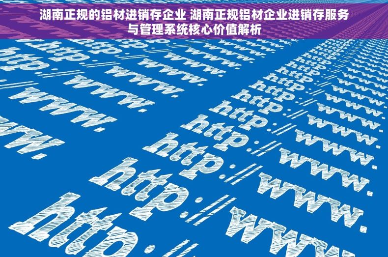 湖南正规的铝材进销存企业 湖南正规铝材企业进销存服务与管理系统核心价值解析
