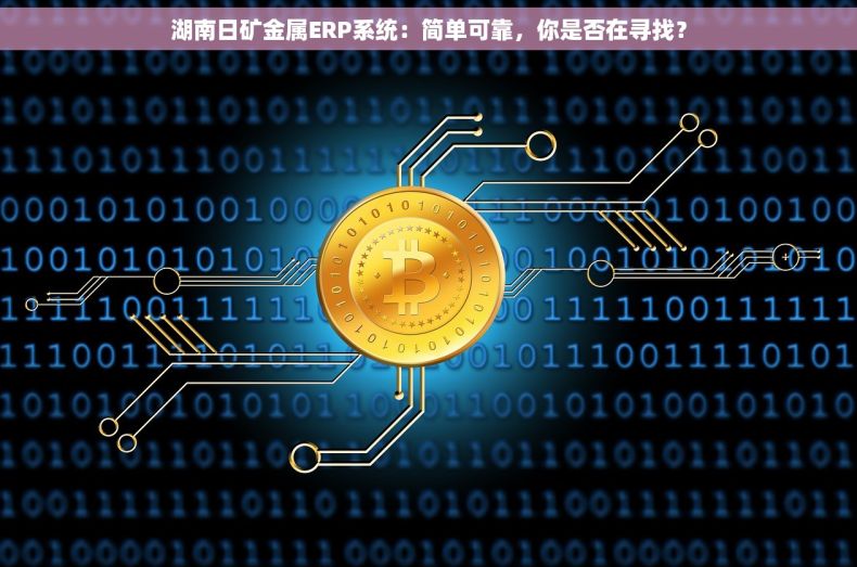 湖南日矿金属ERP系统：简单可靠，你是否在寻找？