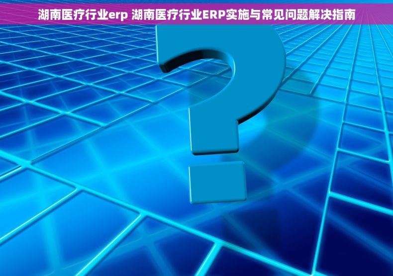 湖南医疗行业erp 湖南医疗行业ERP实施与常见问题解决指南