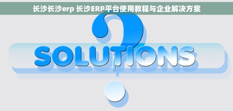 长沙长沙erp 长沙ERP平台使用教程与企业解决方案