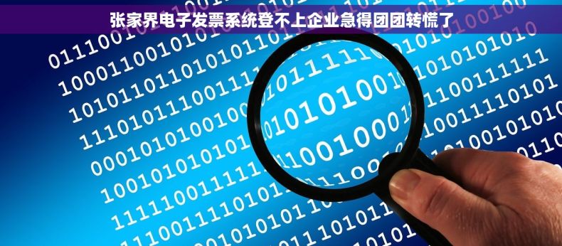 张家界电子发票系统登不上企业急得团团转慌了